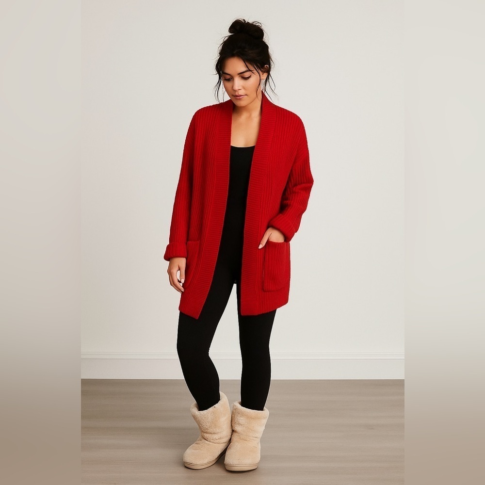 Nap | Plush Cashmere Ribbed Open Front Sweater Cardigan Cozy Quiet Luxury